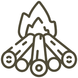 Fire pit with seating Icon