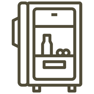 Mini-fridge and coffee maker Icon