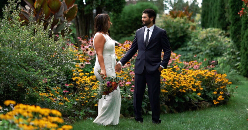 Looking for more formal outdoor wedding venues in Wisconsin? The Gardens Wedding Center has a rich history and colorful blooms for formal wedding photos.